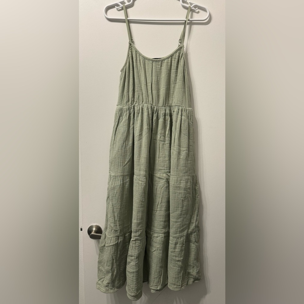 Catherine Malandrino Organic Cotten Maxi Dress. Size XS. Color Light Green.